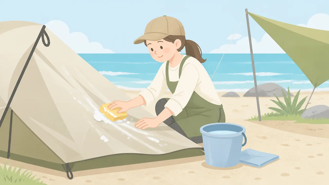 海沿いキャンプ後の塩分除去と水洗いメンテナンスの基本手順を解説