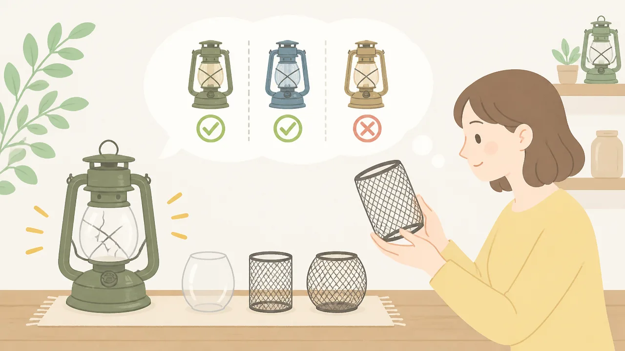 ランタンのホヤが割れたら?メッシュで代用する方法と注意点