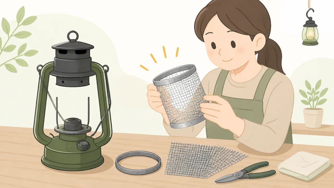 ランタンのホヤが割れたら?メッシュで代用する方法と注意点