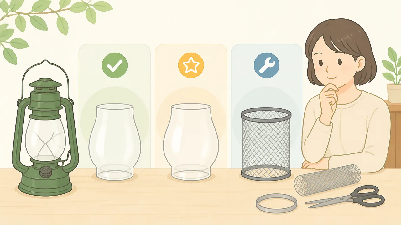 ランタンのホヤが割れたら?メッシュで代用する方法と注意点