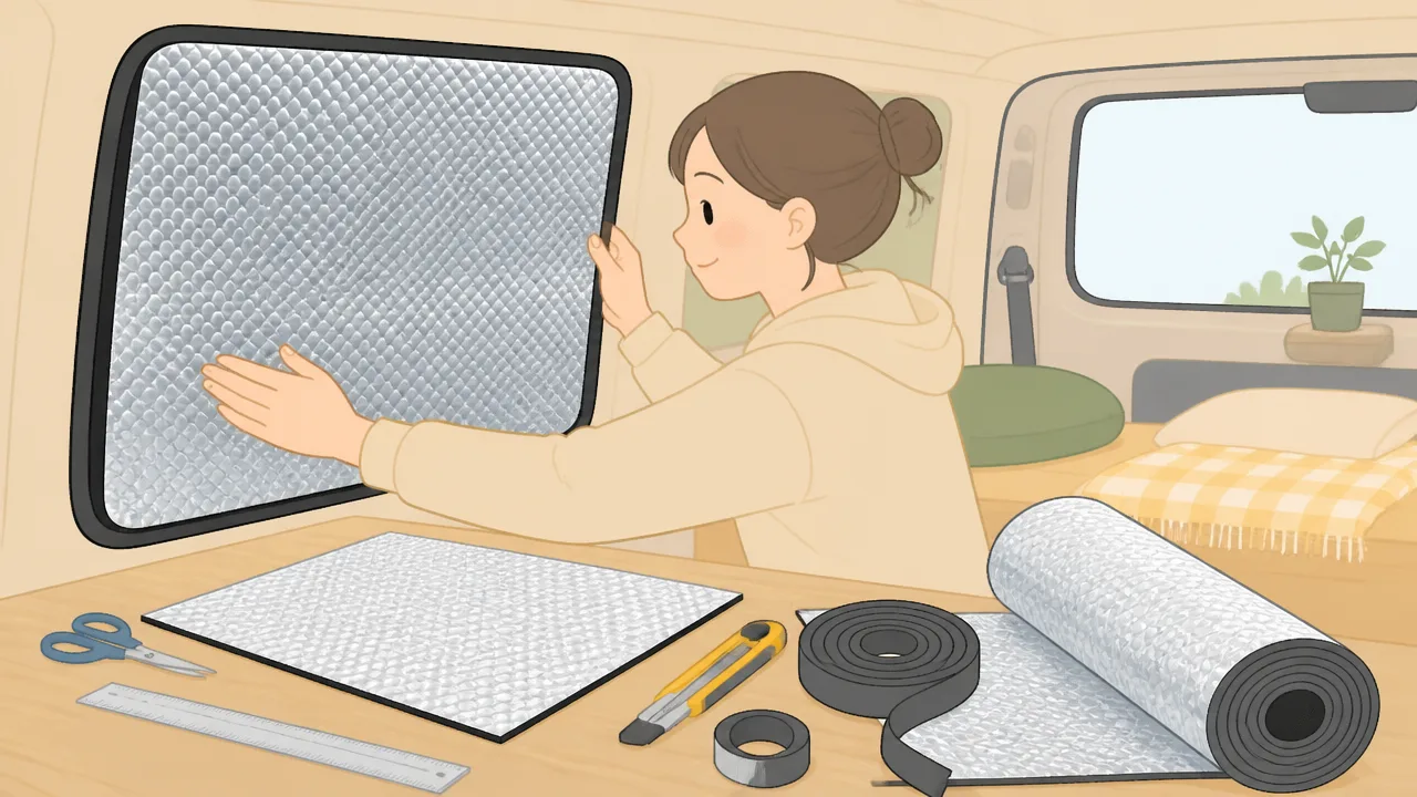 車中泊の結露防止に窓用断熱シートを自作する方法と取り付けのコツ