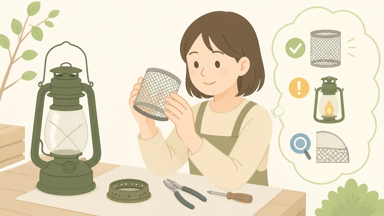 ランタンのホヤが割れたときは?メッシュで代用する方法と注意点