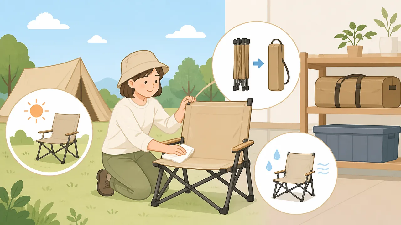 キャンプチェアのシートが伸びたら?たわみを抑える補強方法