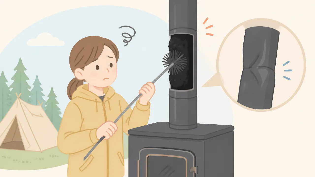 キャンプ用薪ストーブの煙突に煤詰まり？掃除ブラシの選び方と使い方