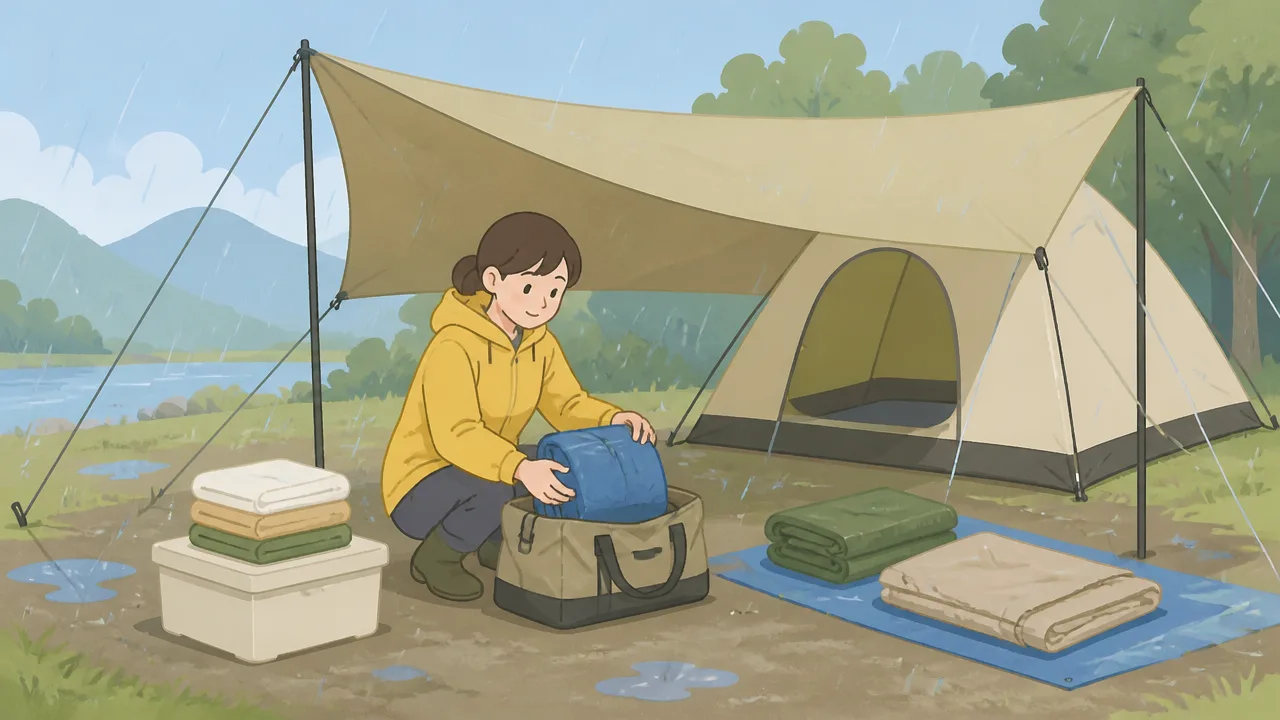 雨キャンプの撤収で服を濡らさないコツとカッパを着るタイミング